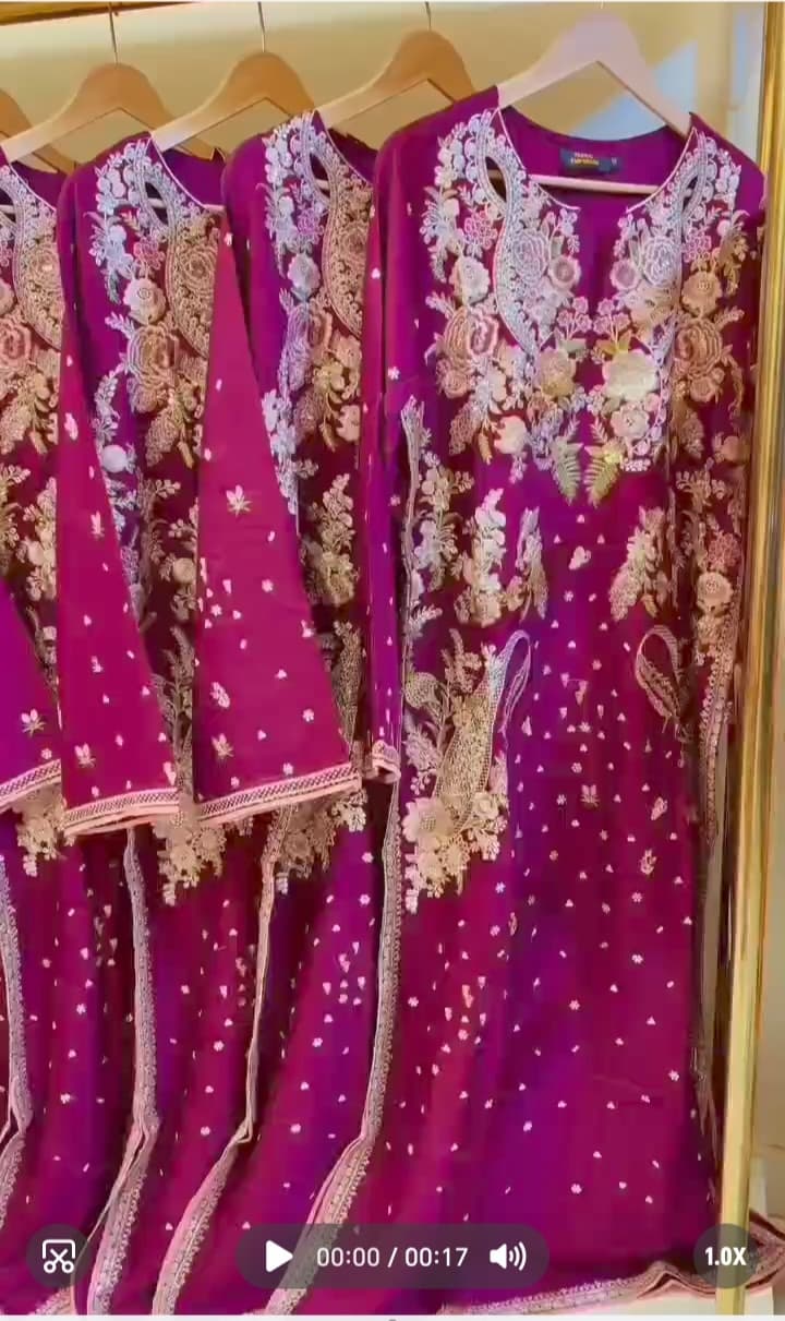 3 piece Party wear silk kaftaan 
