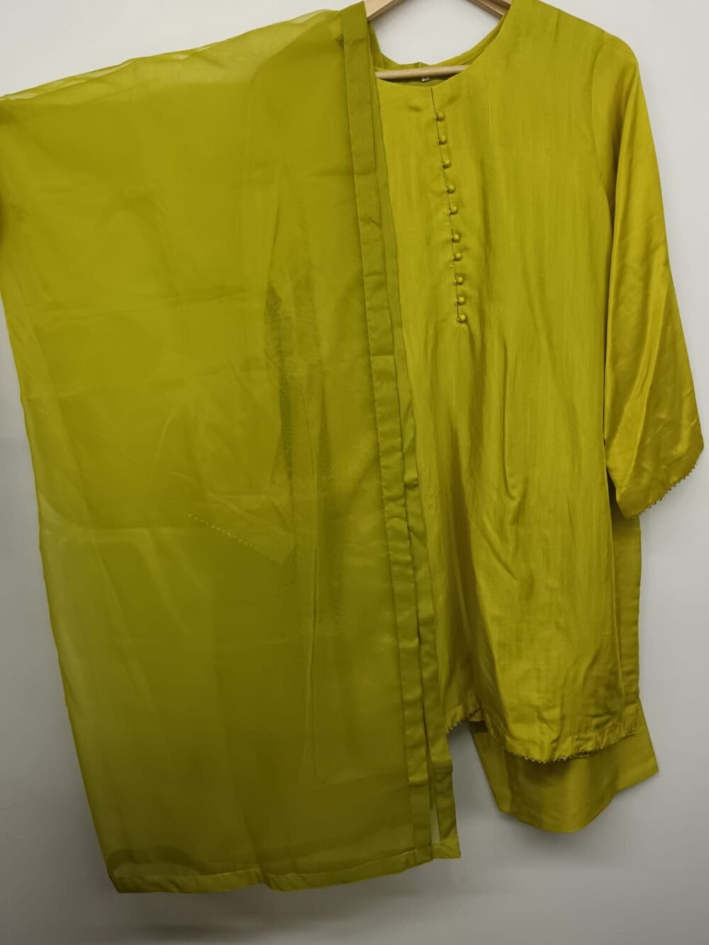 Trending shirt with Farshi shalwar stitched by chicaas (PW24)